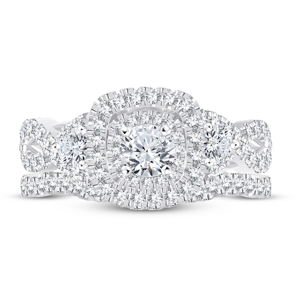 Diamond Bridal Set 1 ct tw Round-cut 14K White Gold vNdpWu6r