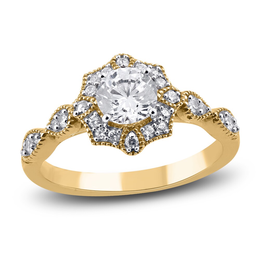 Diamond Engagement Ring 7/8 ct tw Round 14K Yellow Gold vRqbRdTu