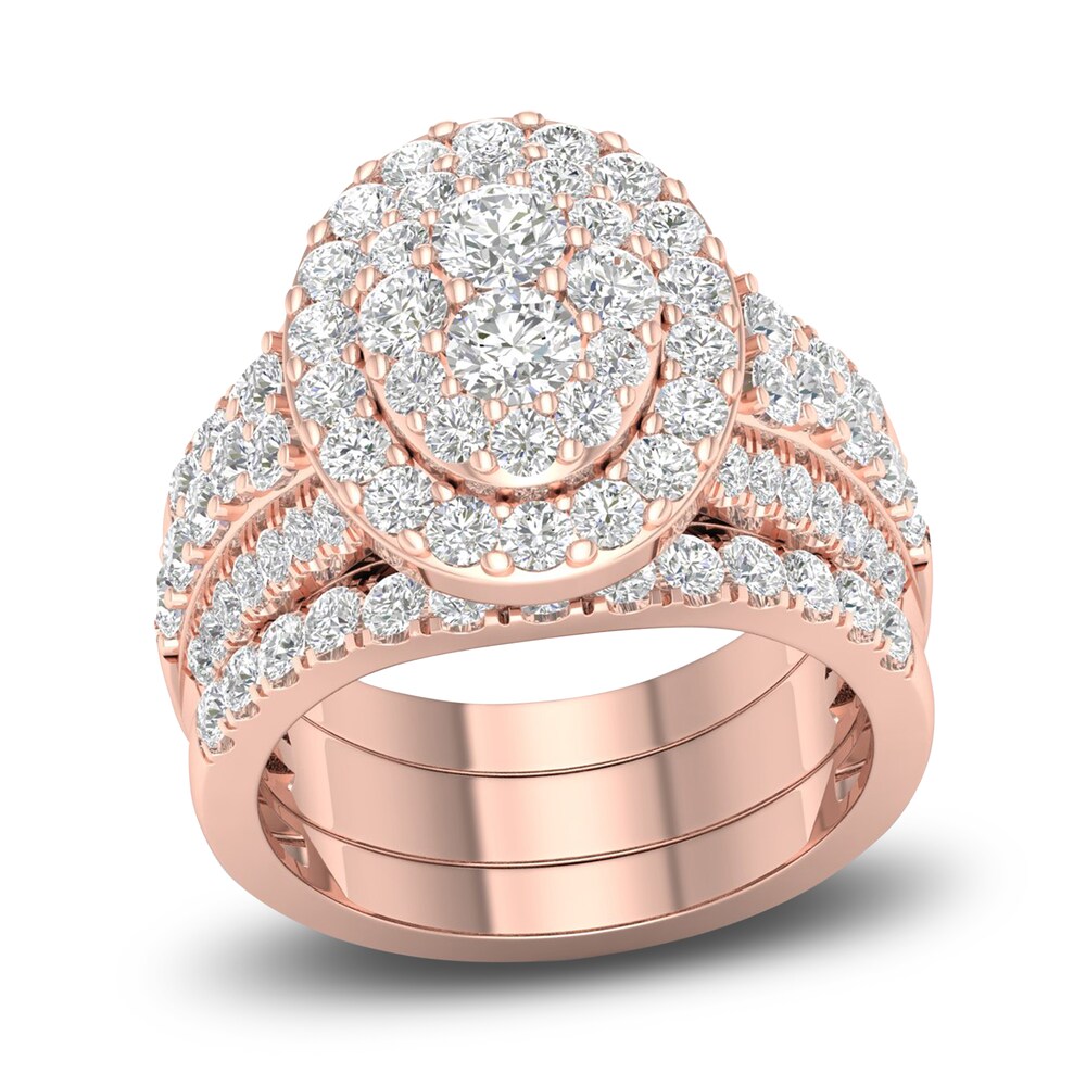 Diamond Bridal Set 2-1/2 ct tw Round 14K Rose Gold vu4wfiUl [vu4wfiUl]