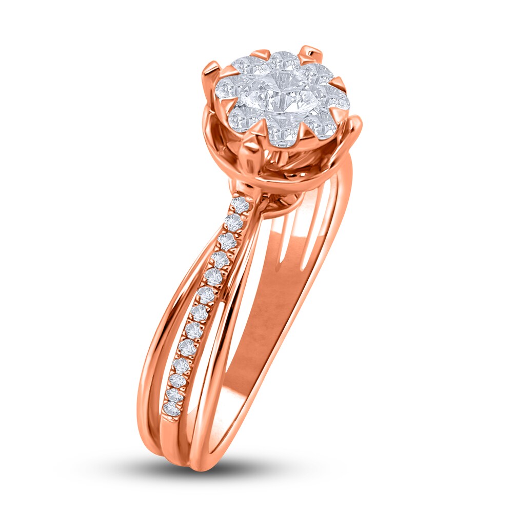 Diamond Engagement Ring 3/8 ct tw Round 14K Rose Gold vvEI6xP2