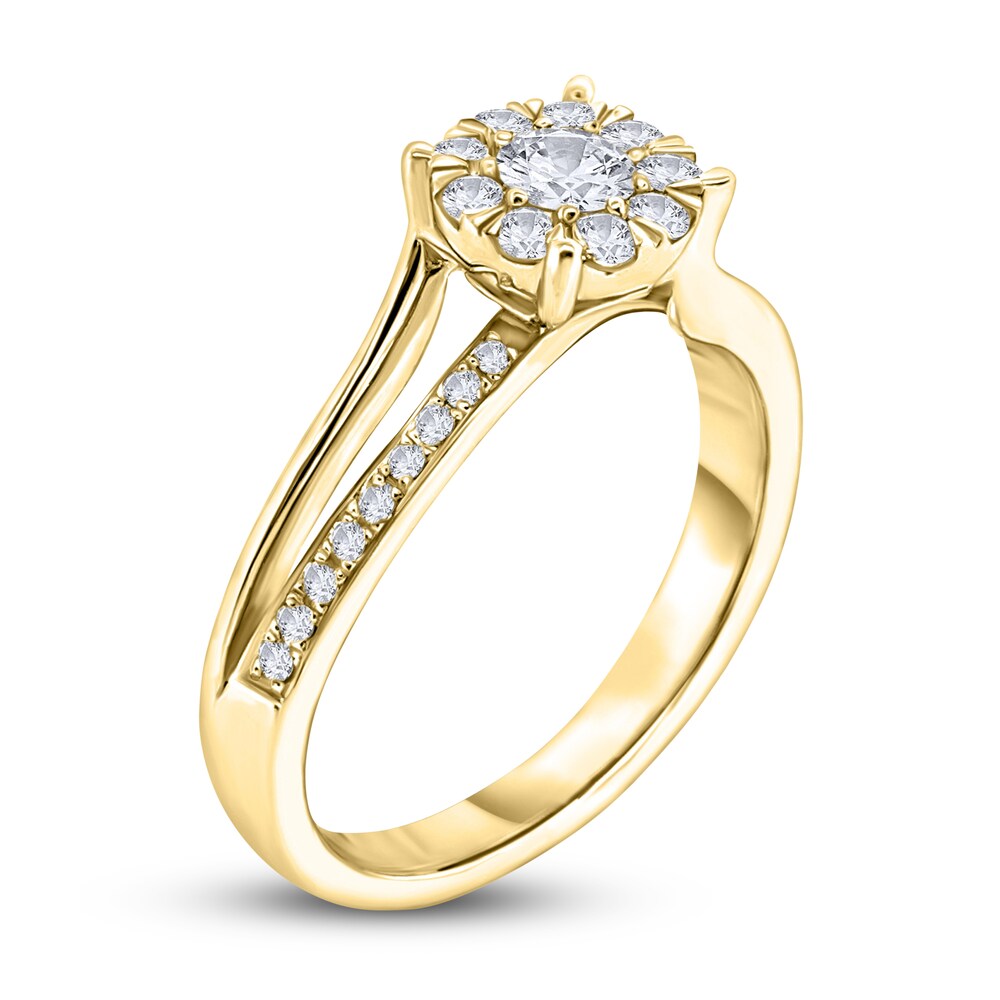 Diamond Engagement Ring 3/8 ct tw Round 14K Yellow Gold vw6xicuM