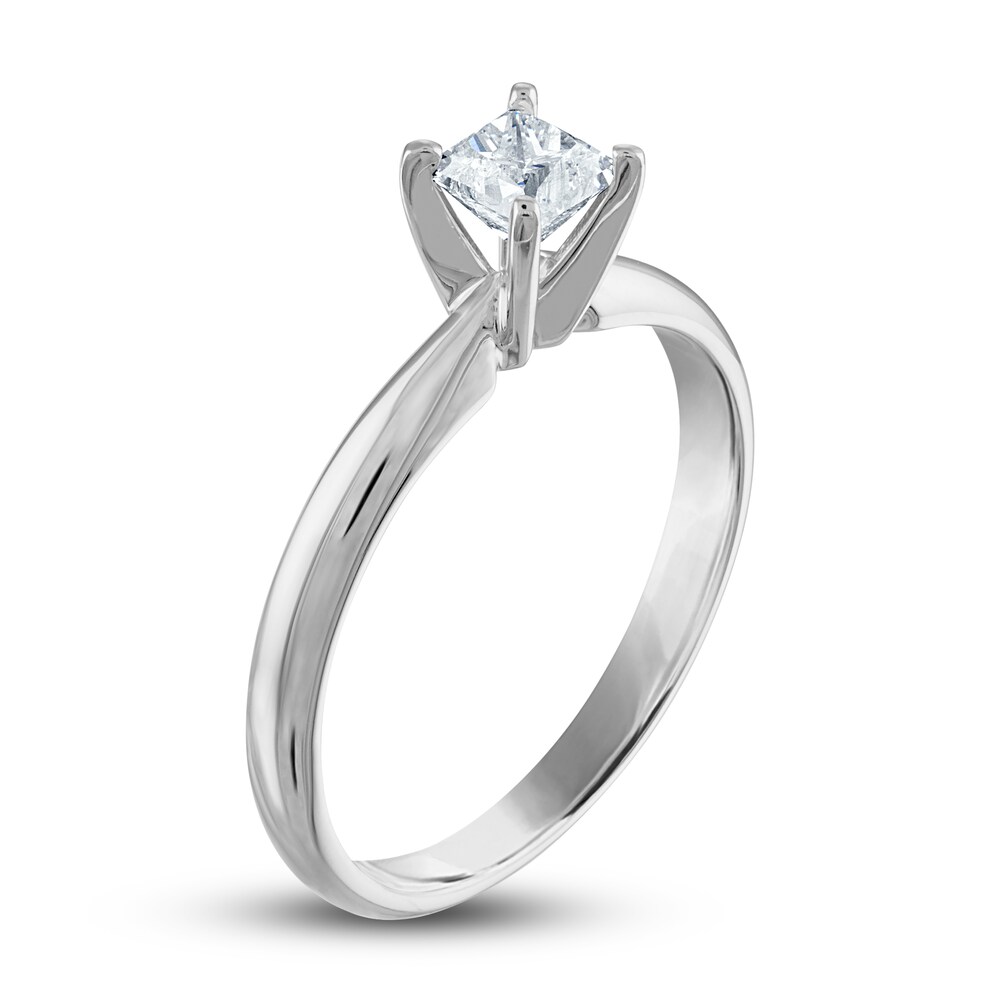 Diamond Solitaire Engagement Ring 3/4 ct tw Princess 14K White Gold (I/I2) vwb6p8L3