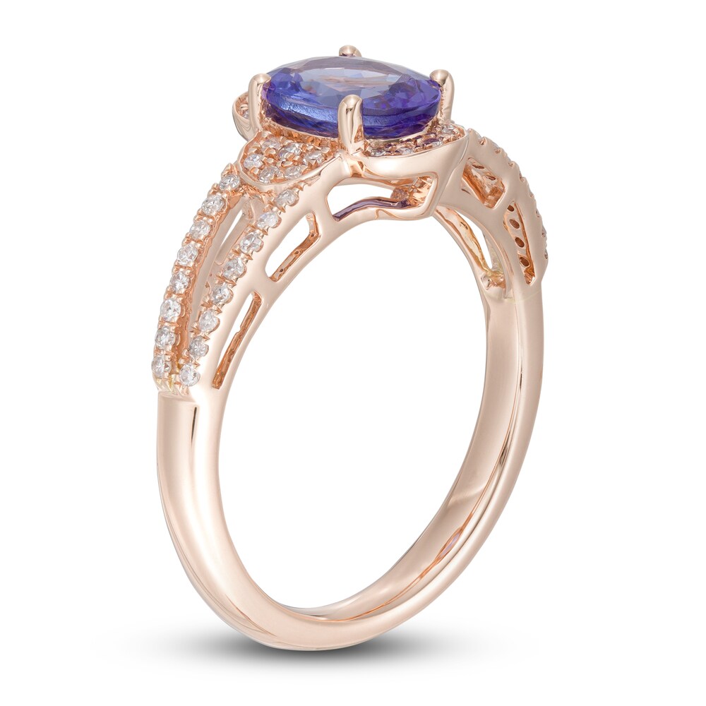 LALI Jewels Natural Tanzanite Engagement Ring 1/5 ct tw Diamonds 14K Rose Gold w9CSPXLp