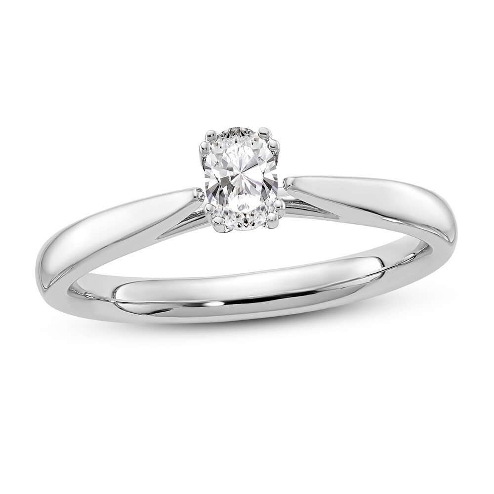 Diamond Solitaire Engagement Ring 1/3 ct tw Oval 14K White Gold (I1/I) wK9XDaeR [wK9XDaeR]