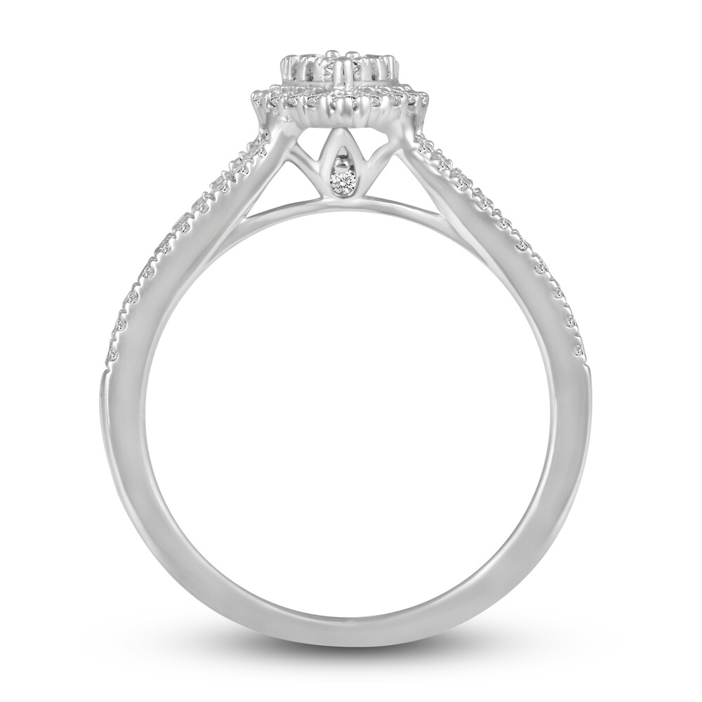 Diamond Engagement Ring 5/8 ct tw Round 14K White Gold wKIvOPPK