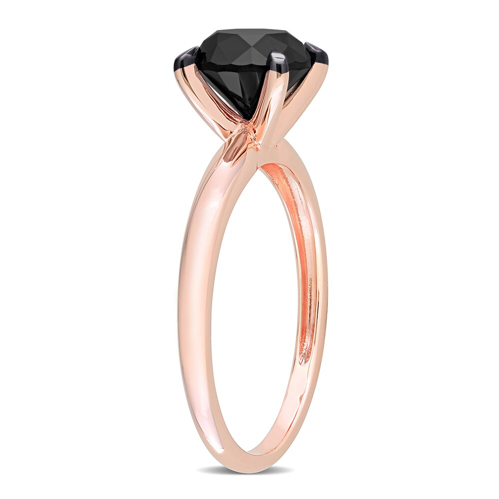 Black Diamond Solitaire Engagement Ring 2 ct tw Round-cut 14K Rose Gold wKVjJCbu