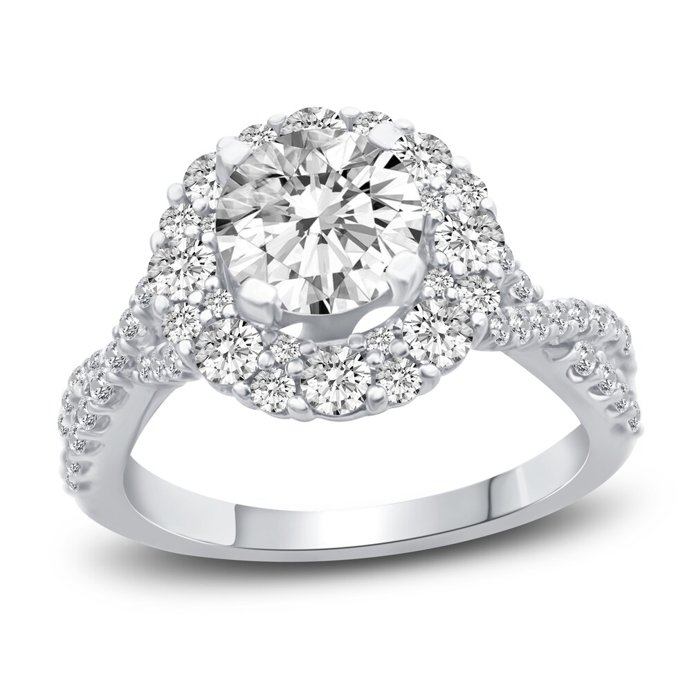 Diamond Engagement Ring 2-1/2 ct tw Round 14K White Gold wM7twnSW [wM7twnSW]