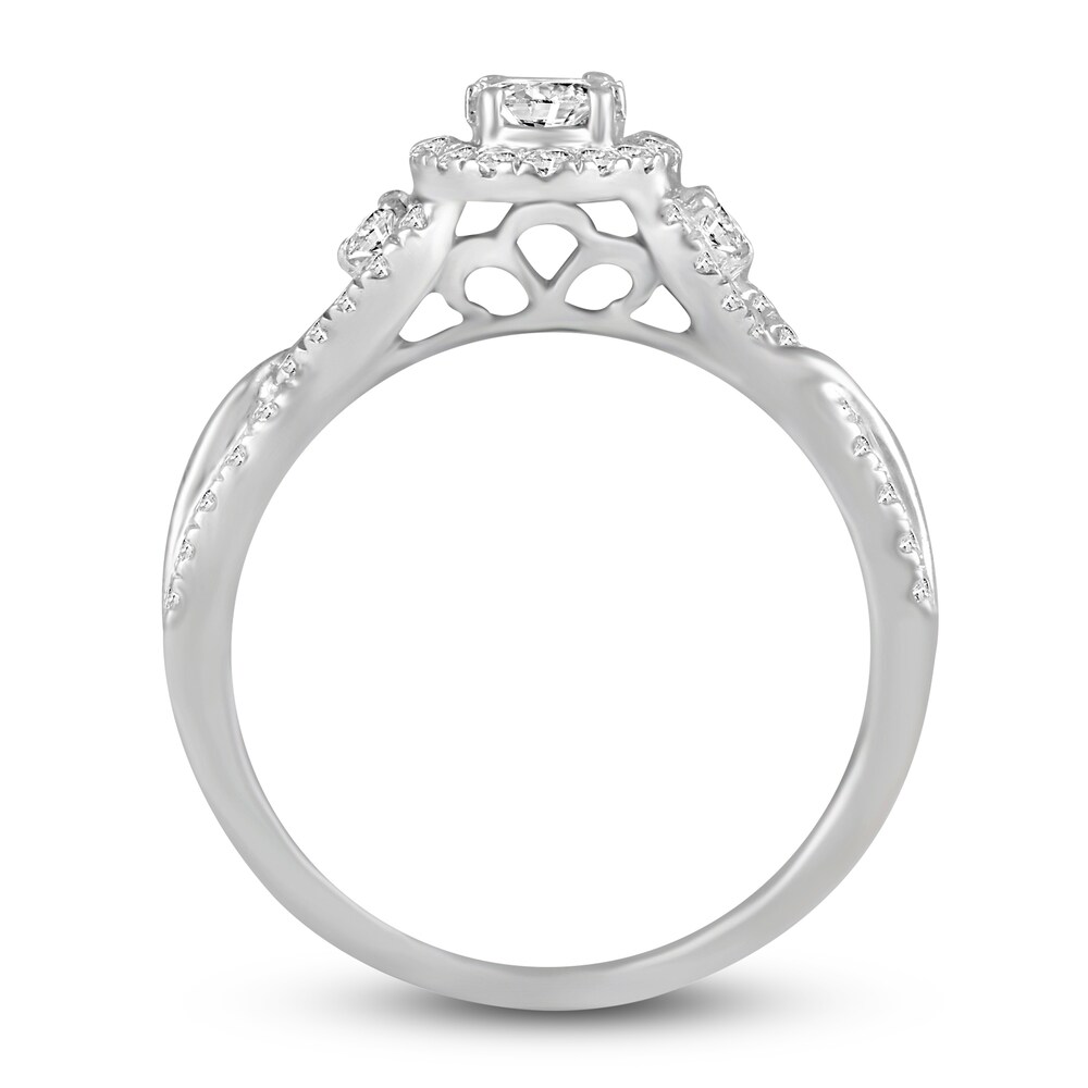 Diamond Engagement Ring 3/4 ct tw Round 14K White Gold wRpK1qhS