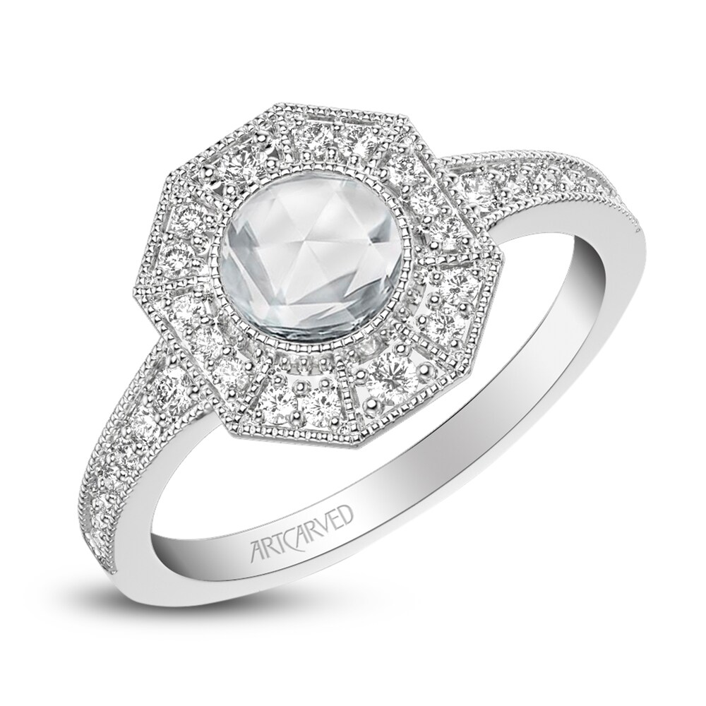 ArtCarved Rose-Cut Diamond Engagement Ring 3/4 ct tw 14K White Gold wZvPcKTu