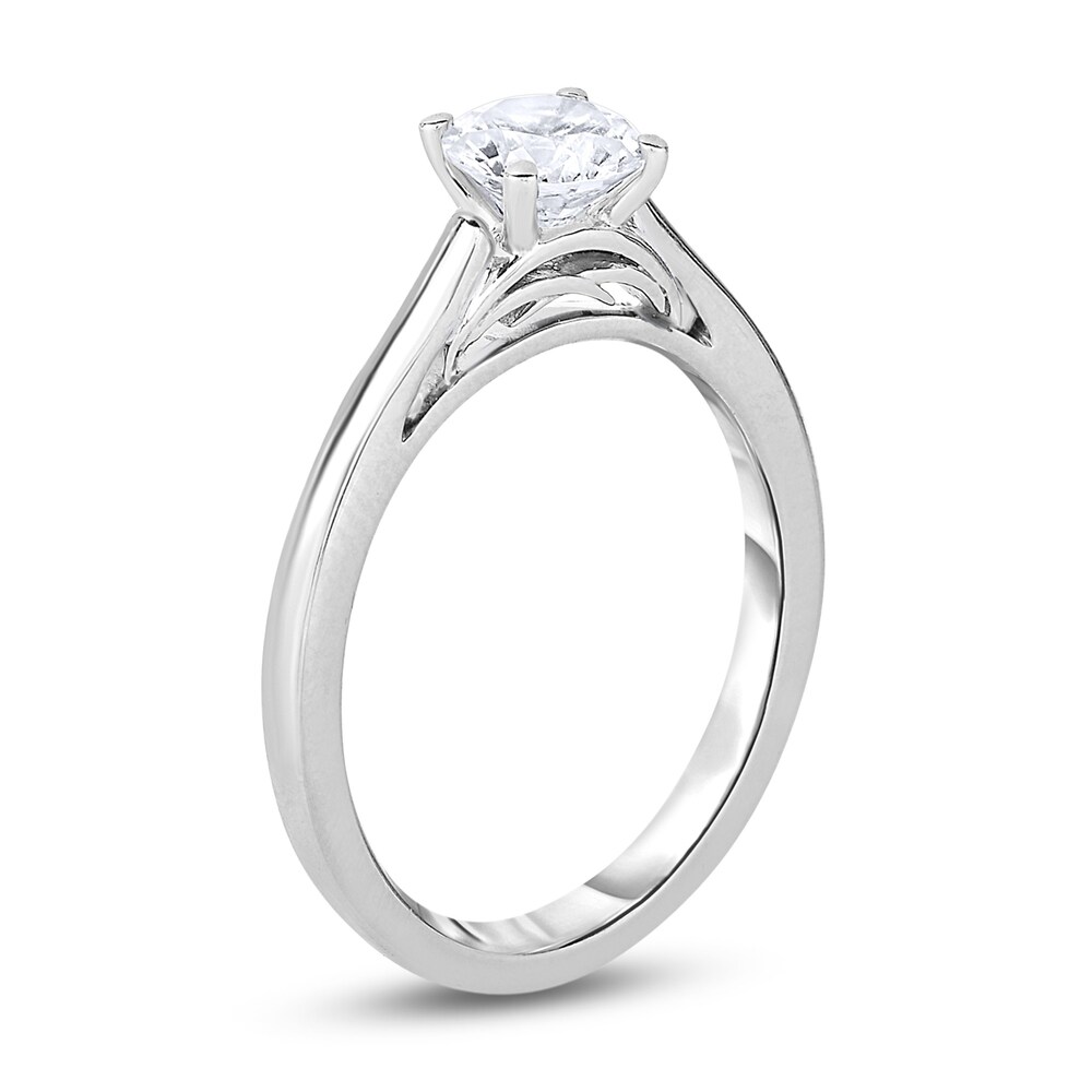 Diamond Solitaire Engagement Ring 1/2 ct tw Round 14K White Gold (I2/I) wiYuL7u1