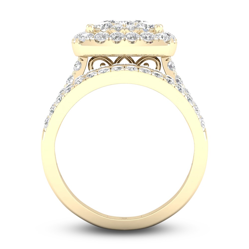 Diamond Cushion Bridal Set 2 ct tw Round 14K Yellow Gold wrWfJkZ9