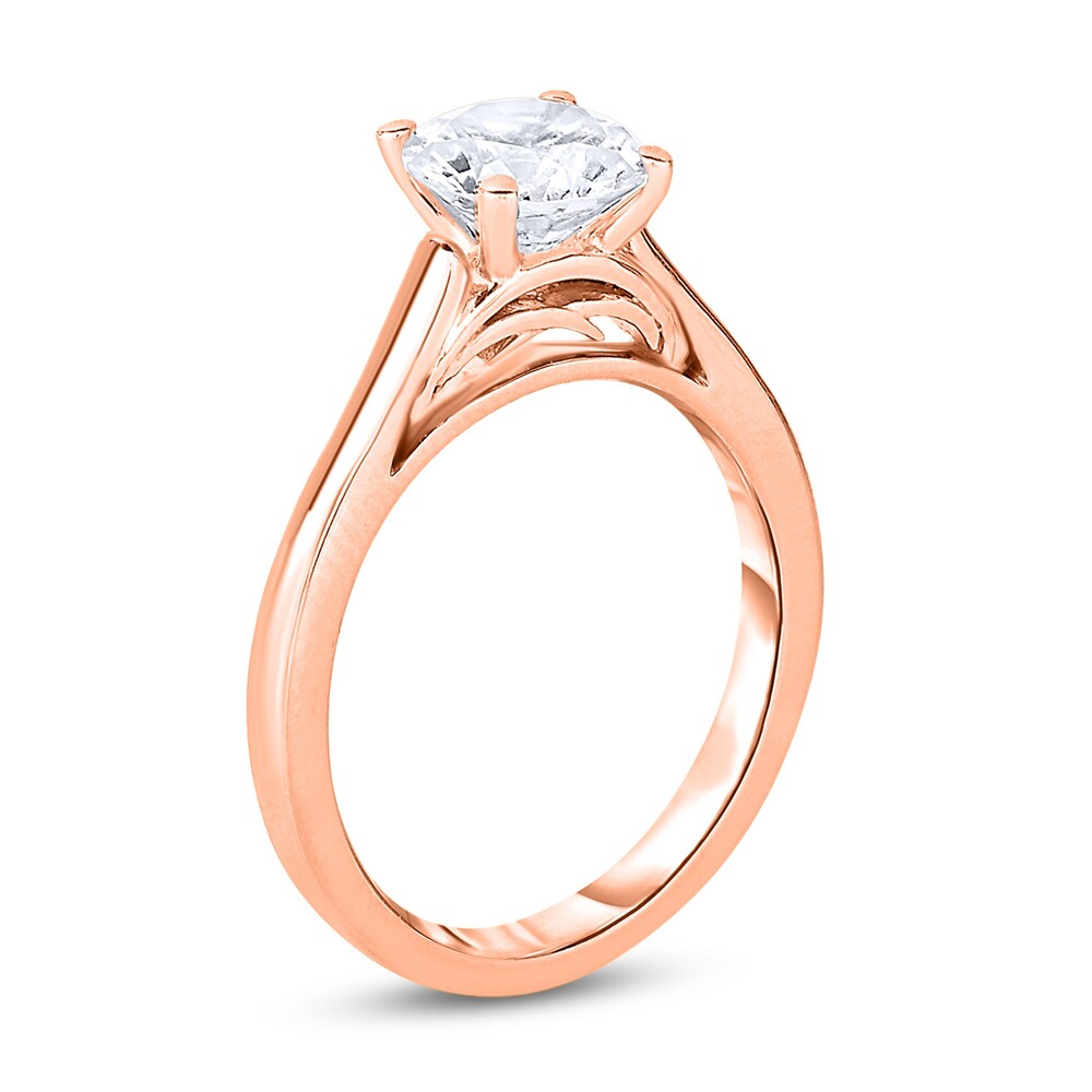 Diamond Solitaire Engagement Ring 1-1/2 ct tw Round 14K Rose Gold (I2/I) wt7Djl58