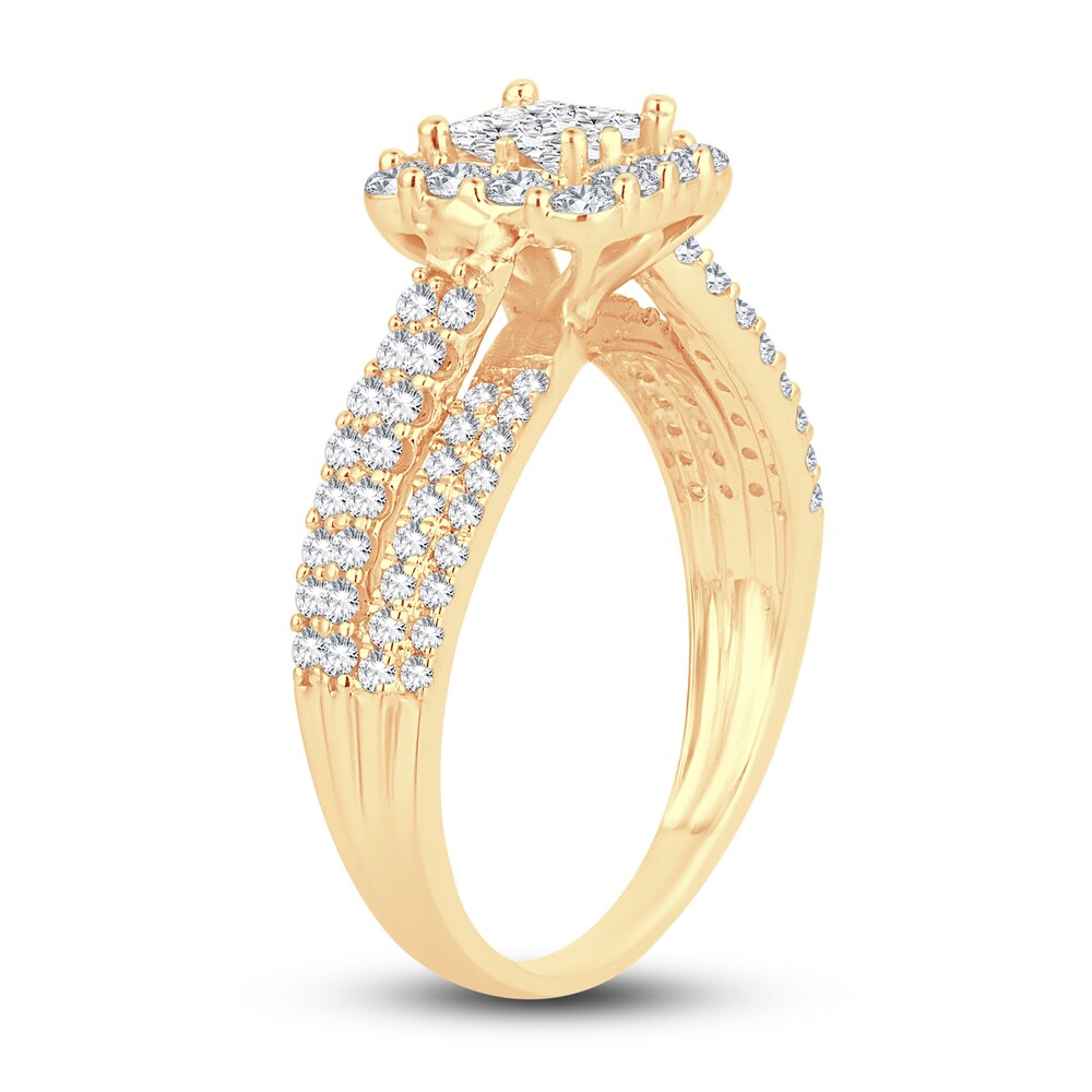 Diamond Ring 1 ct tw Round/Princess 14K Yellow Gold x18o8lve