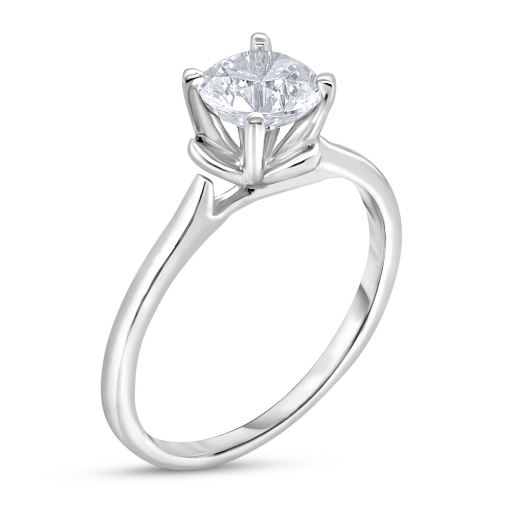 Diamond Solitaire Floral Engagement Ring 1 ct tw Round 14K White Gold (I2/I) xBBupSr2