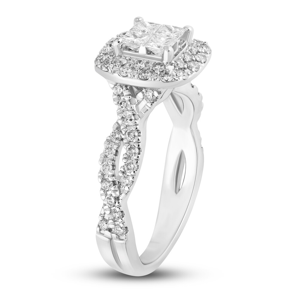 Diamond Engagement Ring 1 ct tw Princess/Round 14K White Gold xCWlmOvq