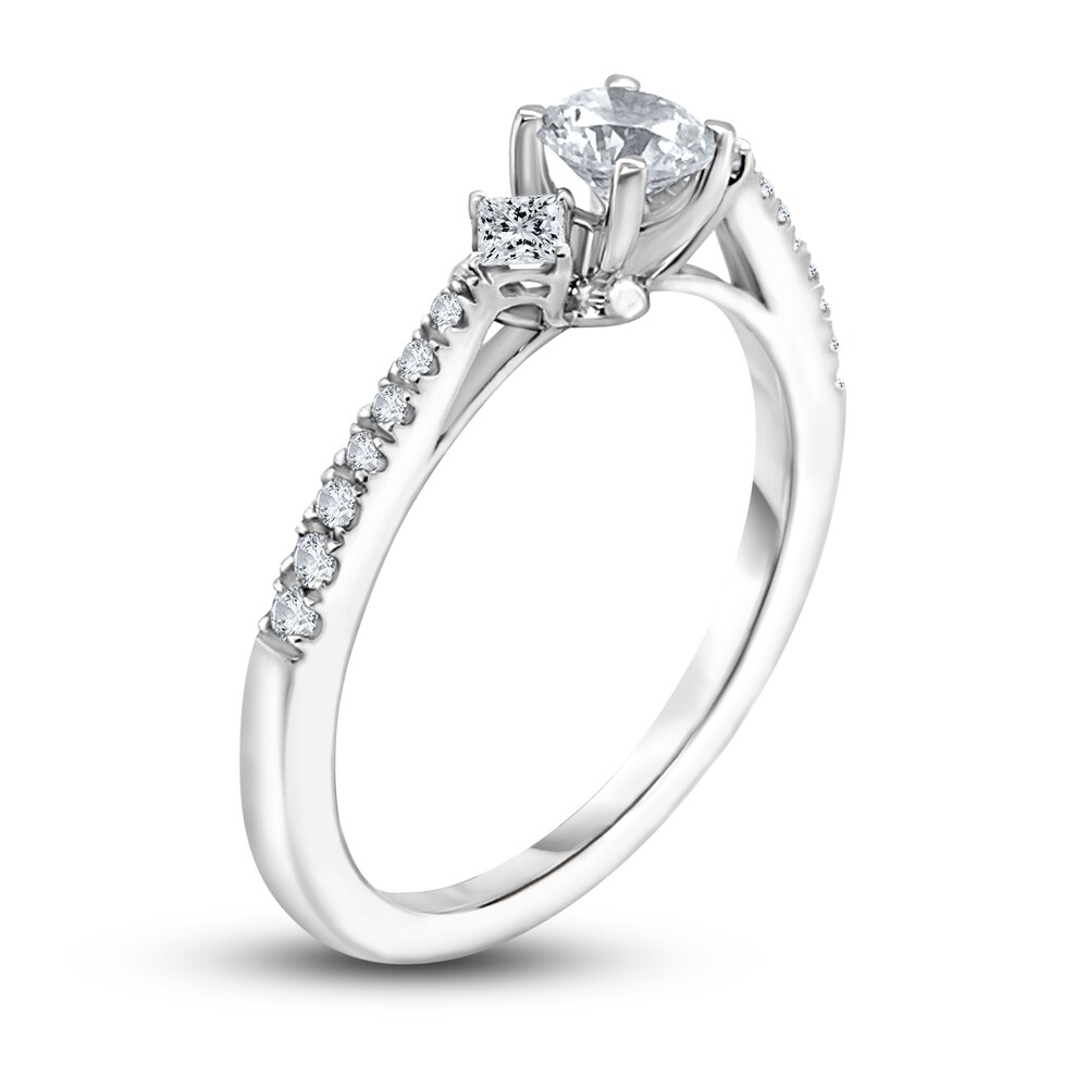 Diamond Engagement Ring 1/2 ct tw Round 14K White Gold xWu9j83H