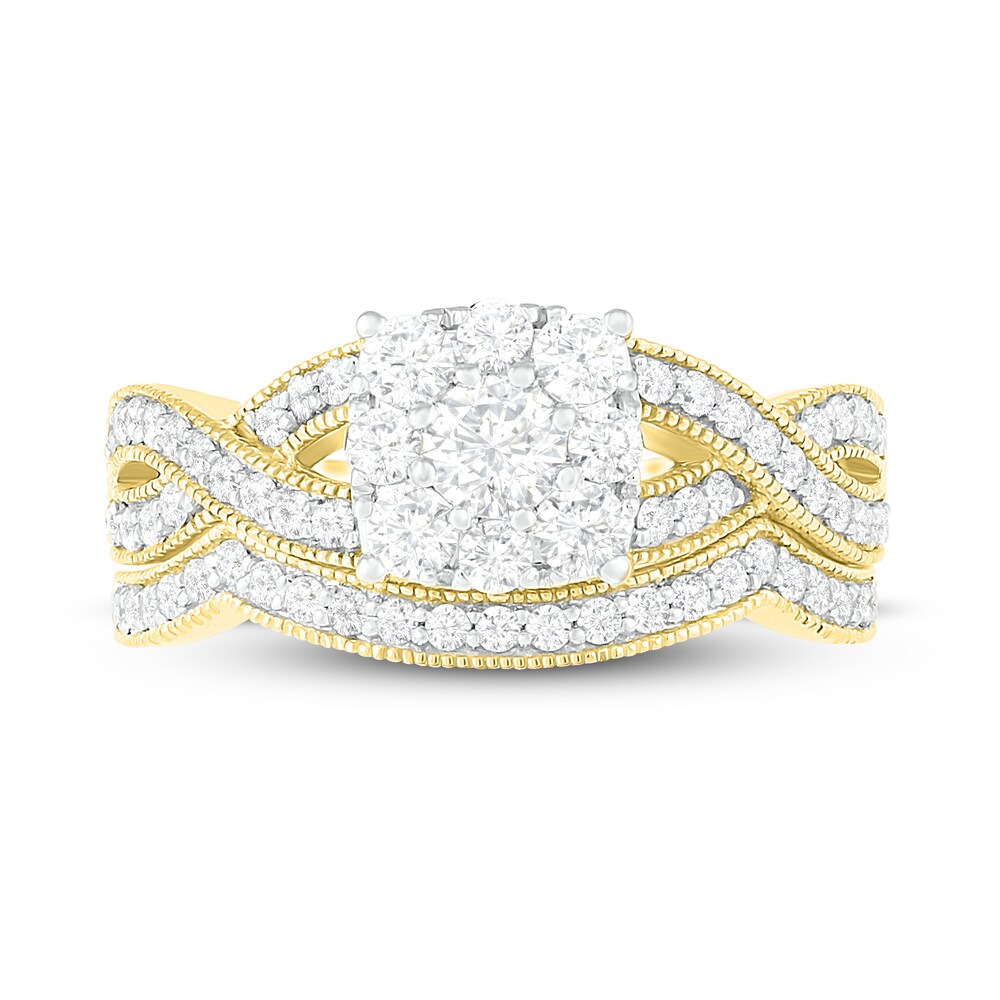 Diamond Bridal Set 1 ct tw Round 14K Yellow Gold xhzhxQgB