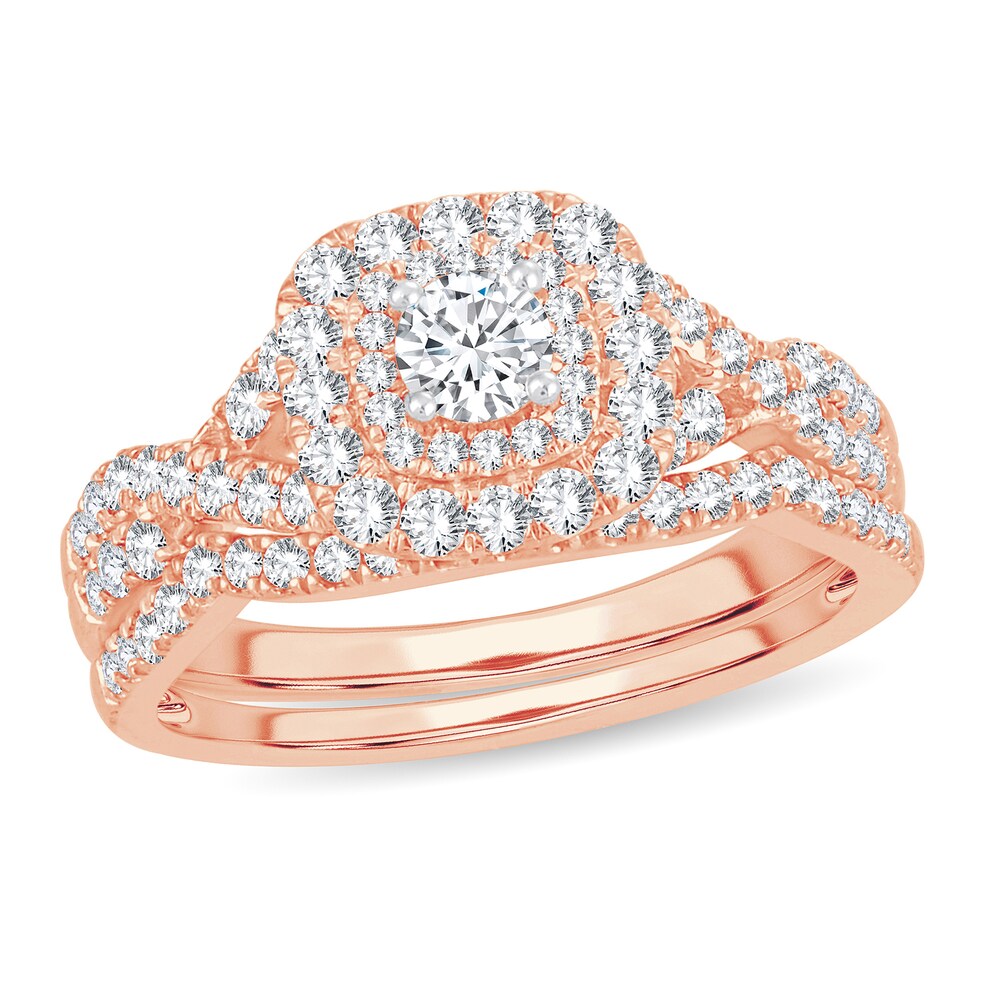 Diamond Bridal Set 1 ct tw Round 14K Rose Gold xizpTlE9