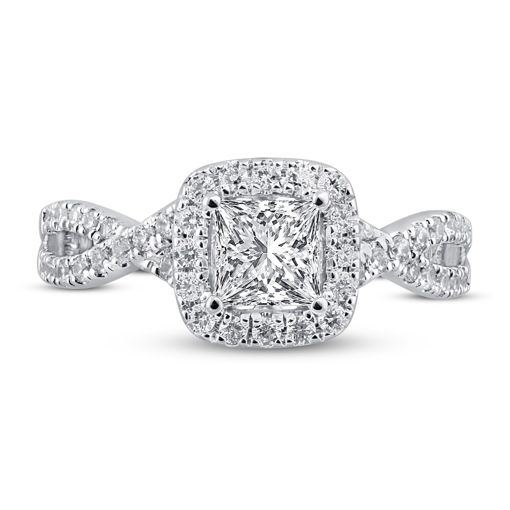 Pnina Tornai Dance Me to the End of Time Diamond Engagement Ring 1 1/4 ct tw Princess/Round 14K White Gold xkkeYMMn