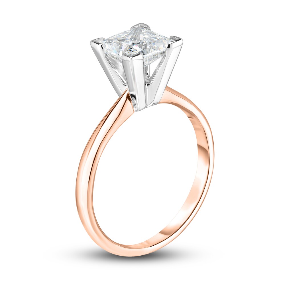 Diamond Solitaire Ring 1-1/3 ct tw Princess 14K Rose Gold (I2/I) xos4Tlrw