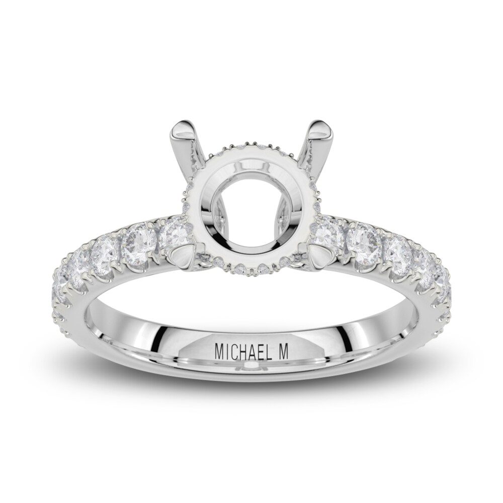 Michael M Diamond Engagement Ring Setting 3/4 ct tw Round 18K White Gold (Center diamond is sold separately) xunjDX1d