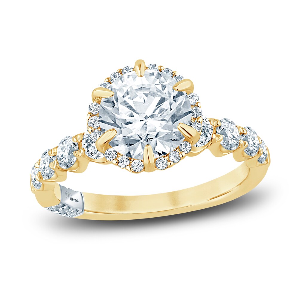 Pnina Tornai Lab-Created Diamond Engagement Ring 2-7/8 ct tw Round 14K Yellow Gold xwNGgsMK [xwNGgsMK]