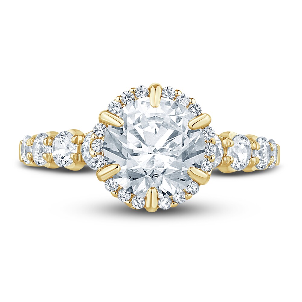 Pnina Tornai Lab-Created Diamond Engagement Ring 2-7/8 ct tw Round 14K Yellow Gold xwNGgsMK