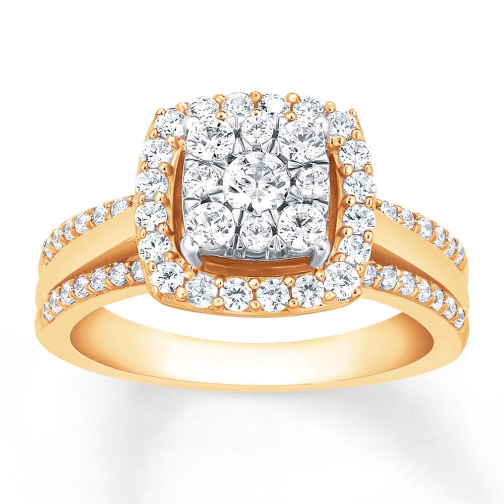 Diamond Engagement Ring 1 ct tw Round-cut 14K Yellow Gold y4jF8Yg6 [y4jF8Yg6]