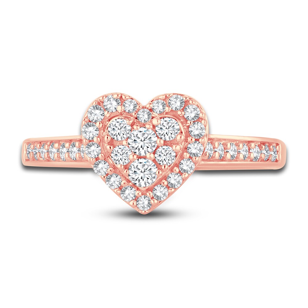 Diamond Heart Ring 3/8 ct tw Round 14K Rose Gold y5gfilvl