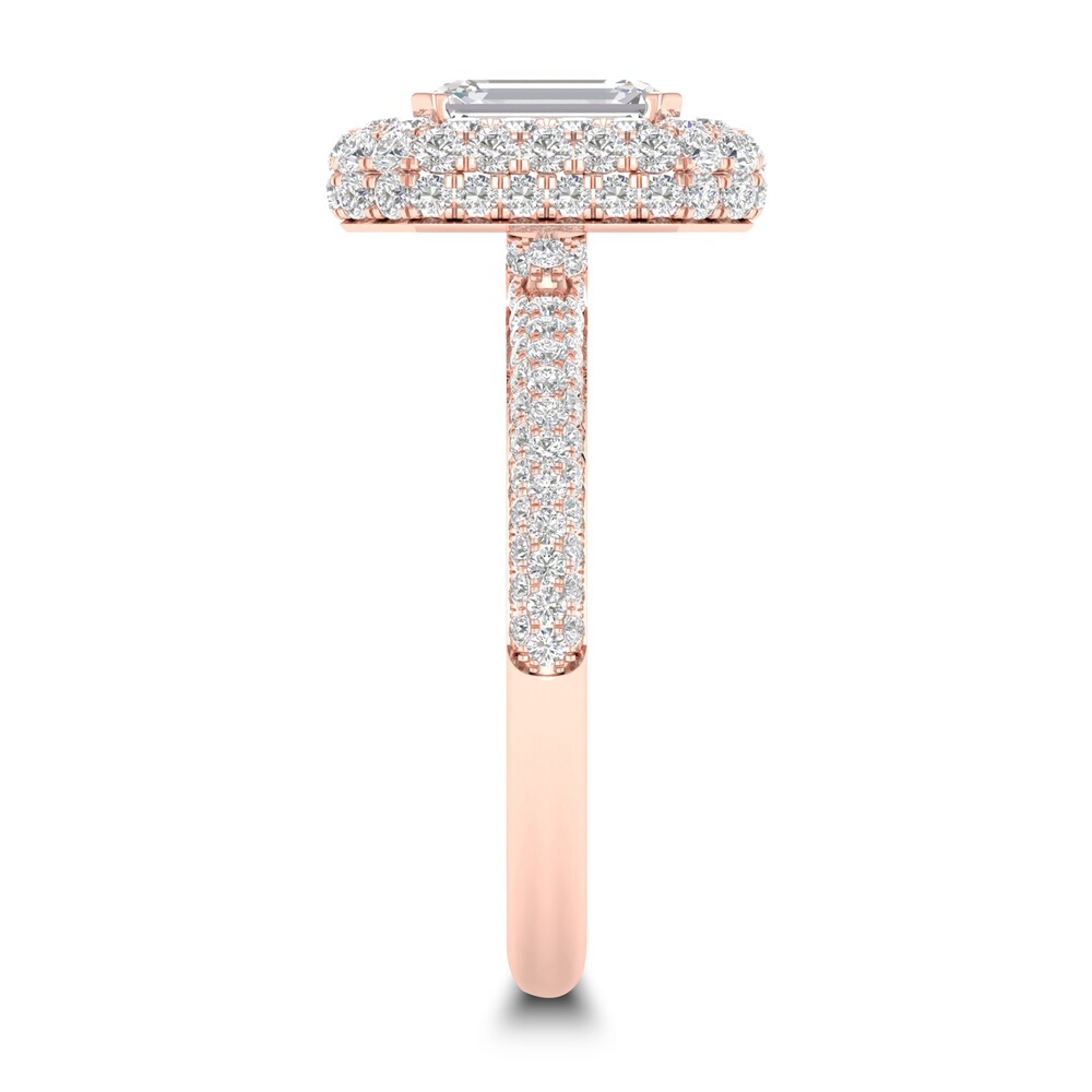 Diamond Ring 1-1/2 ct tw Emerald-cut 14K Rose Gold y5qN7ing