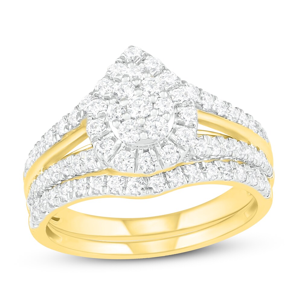 Diamond Bridal Set 1 ct tw Round 14K Yellow Gold y71l5aJr