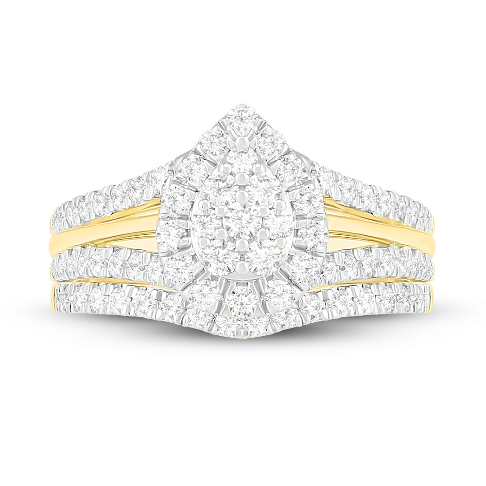 Diamond Bridal Set 1 ct tw Round 14K Yellow Gold y71l5aJr