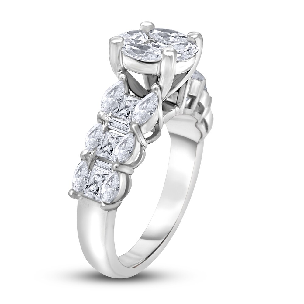 Diamond Engagement Ring 2-3/8 ct tw Princess/Marquise/Baguette 14K White Gold yO1xIuql