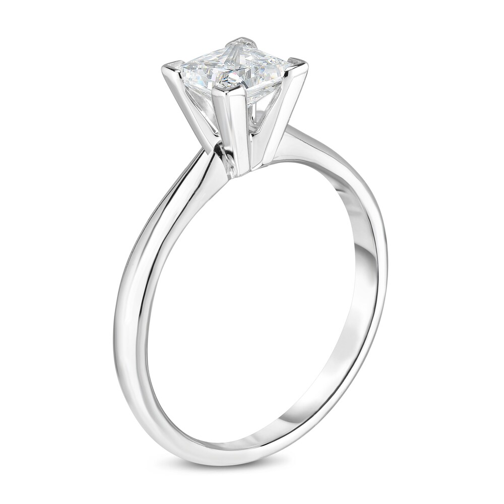 Diamond Solitaire Engagement Ring 3/8 ct tw Princess 14K White Gold (I2/I) yPSWObj6