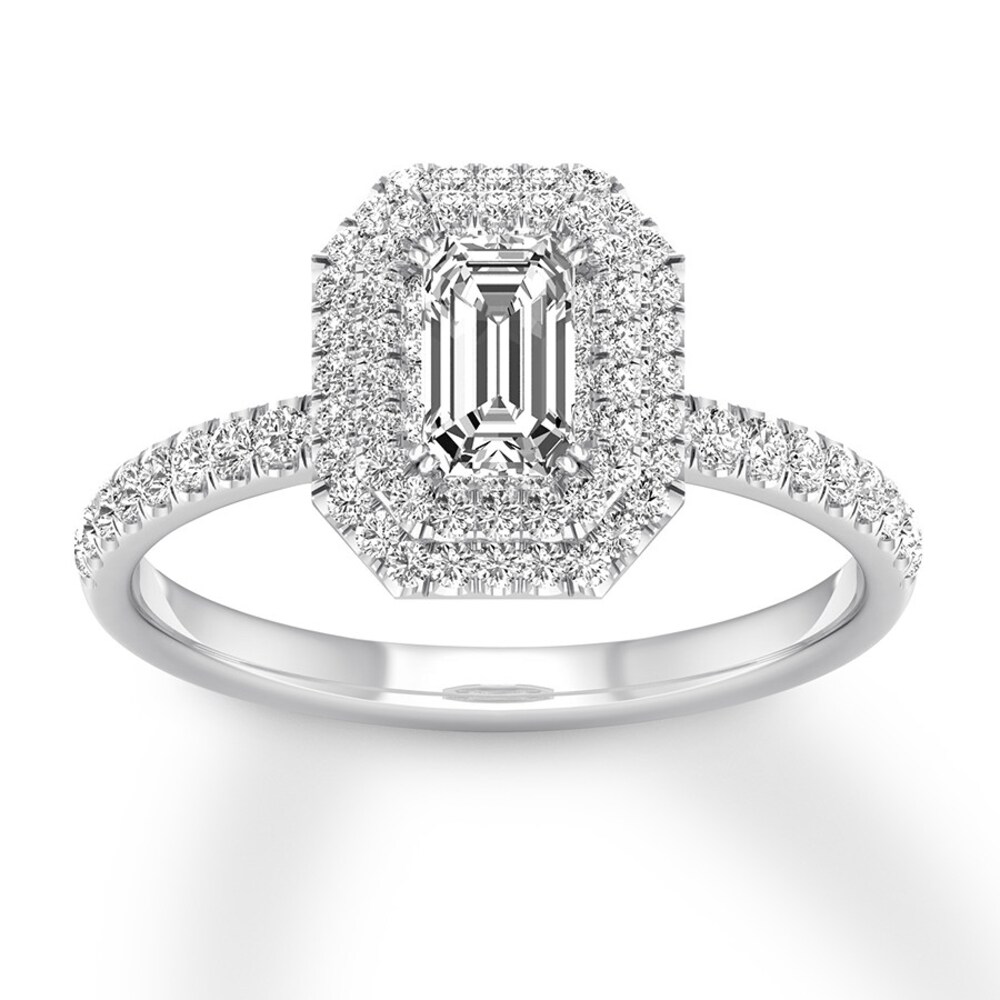 Diamond Engagement Ring 5/8 ct tw Emerald-cut 14K White Gold yRMKctxp [yRMKctxp]