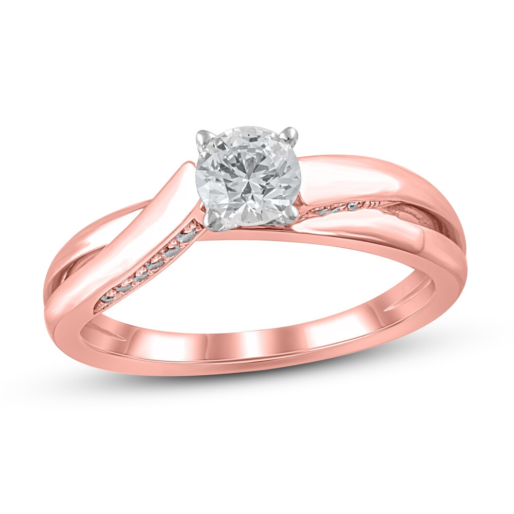 Diamond Engagement Ring 3/4 ct tw Round 14K Rose Gold (I2/I) yd4Cl5kW [yd4Cl5kW]