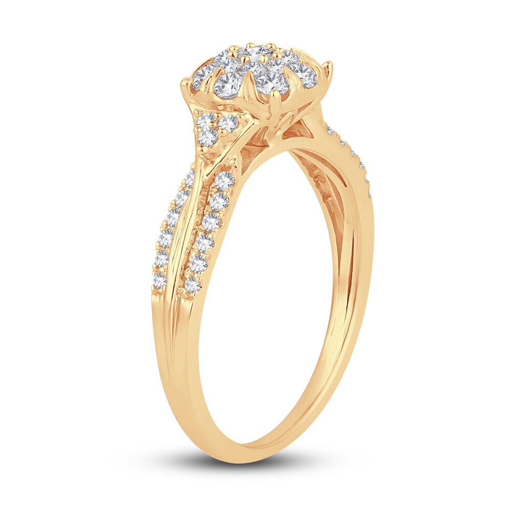 Diamond Ring 1/2 ct tw Round 14K Yellow Gold ygZH3Wv9