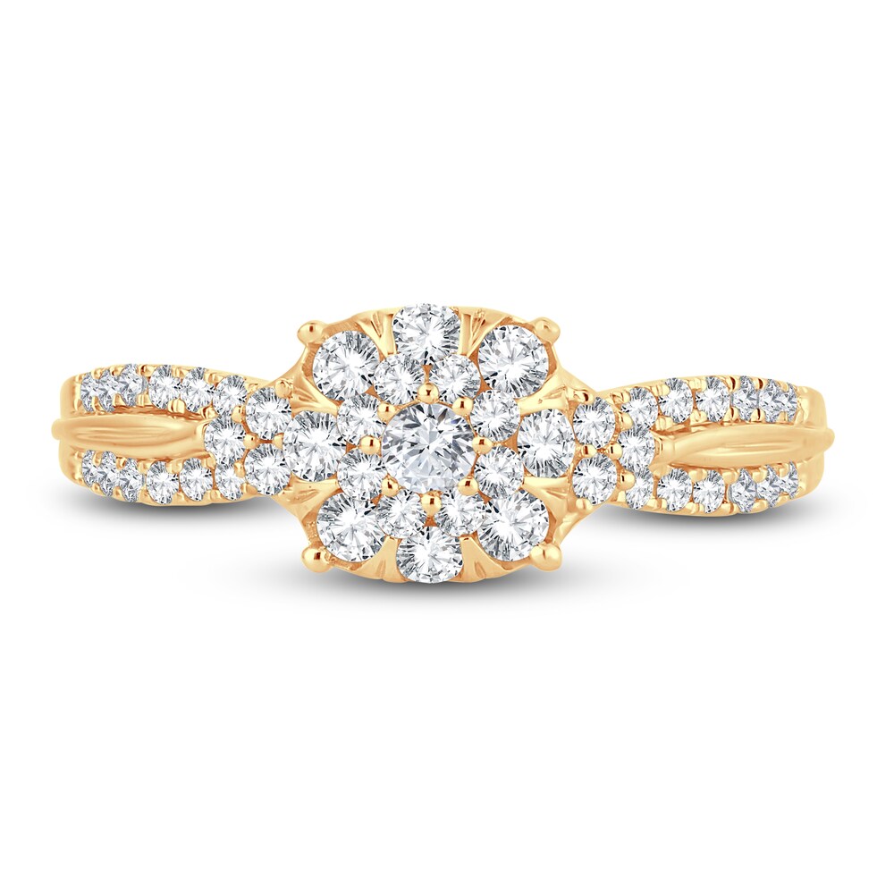 Diamond Ring 1/2 ct tw Round 14K Yellow Gold ygZH3Wv9