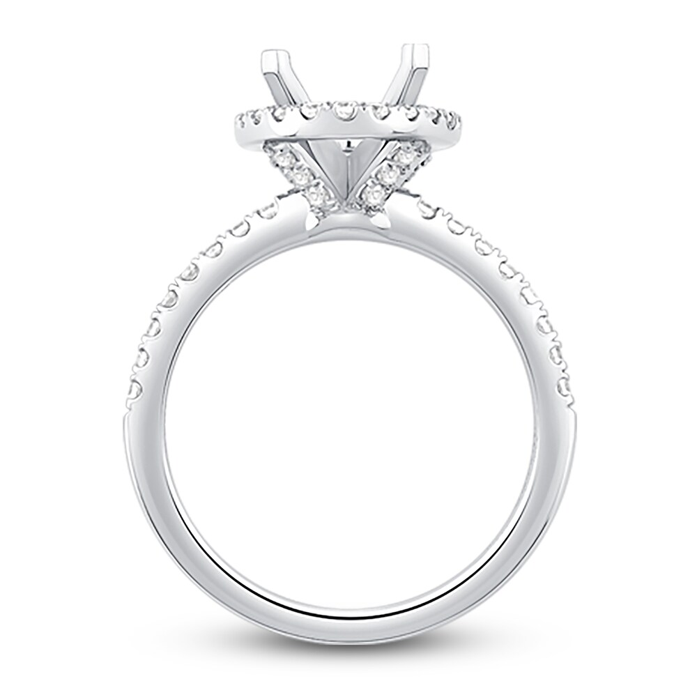 Engagement Ring 1/2 ct tw Oval/Round 14K White Gold yikPVp7b