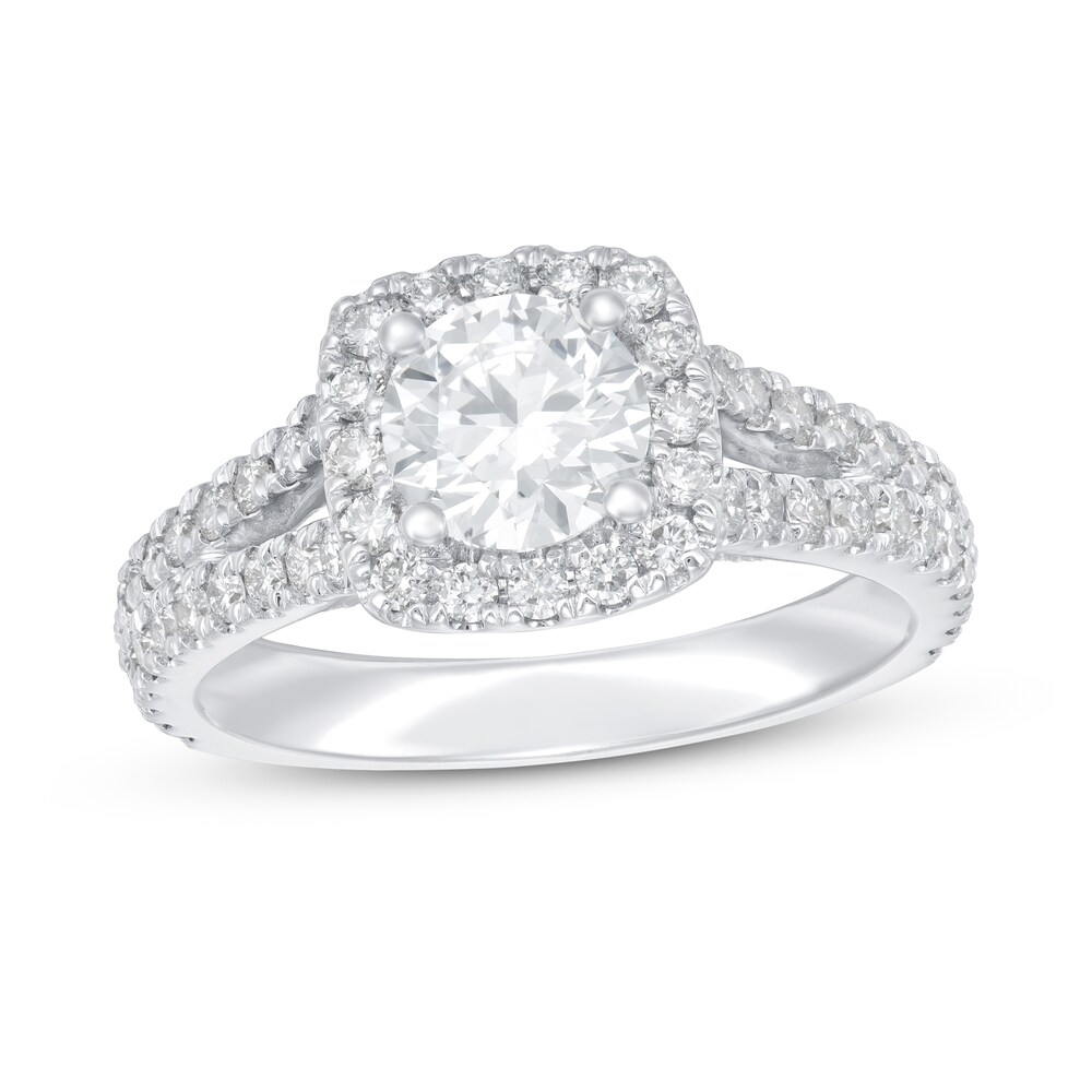 Lab-Created Diamond Ring 2 ct tw Round 14K White Gold ymy4EVfN [ymy4EVfN]