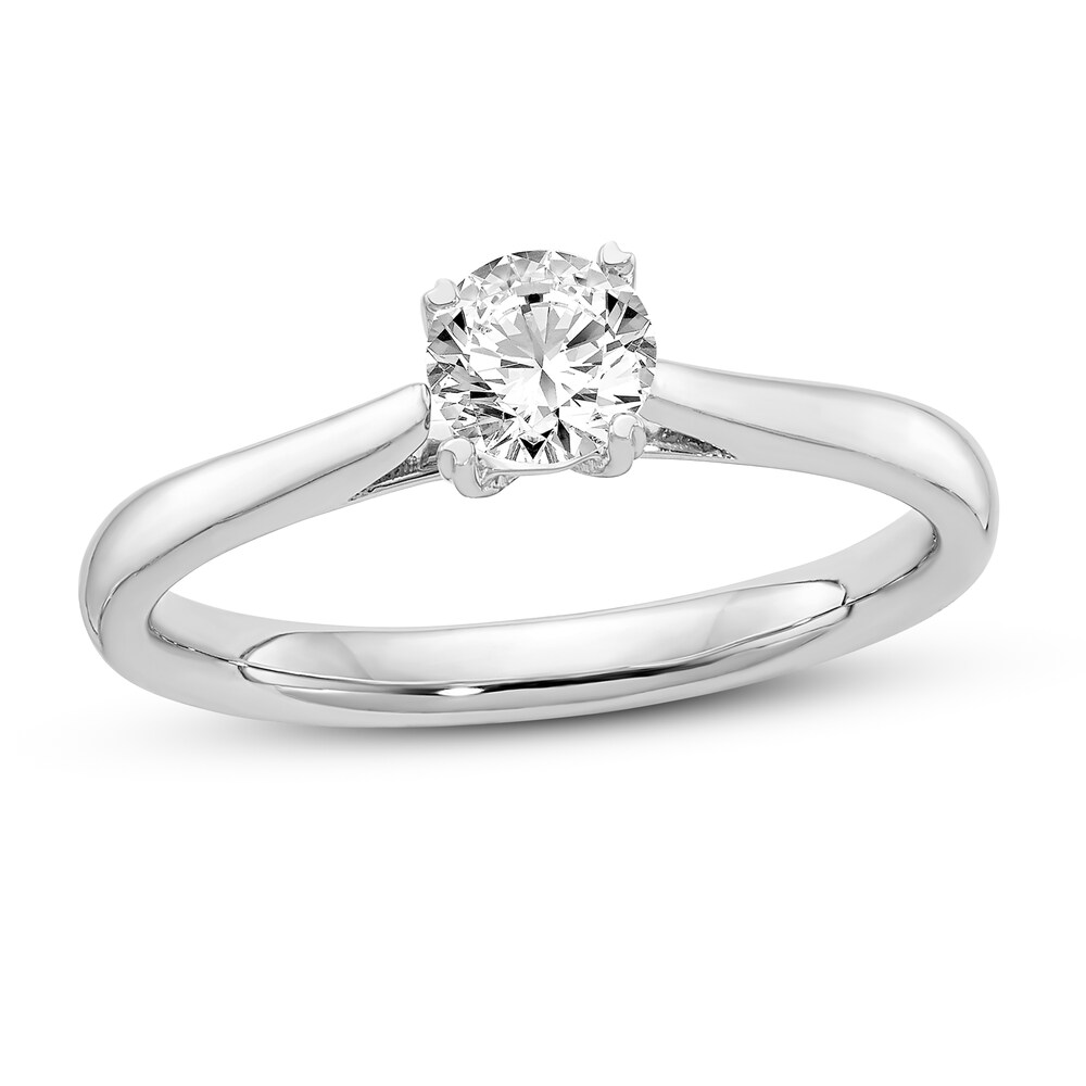 Diamond Solitaire Engagement Ring 1/3 ct tw Round 14K White Gold (I1/I) yx6hew25 [yx6hew25]