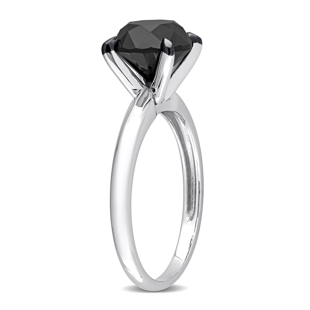 Black Diamond Solitaire Engagement Ring 3 ct tw Round-cut 14K White Gold z1ieUJuP