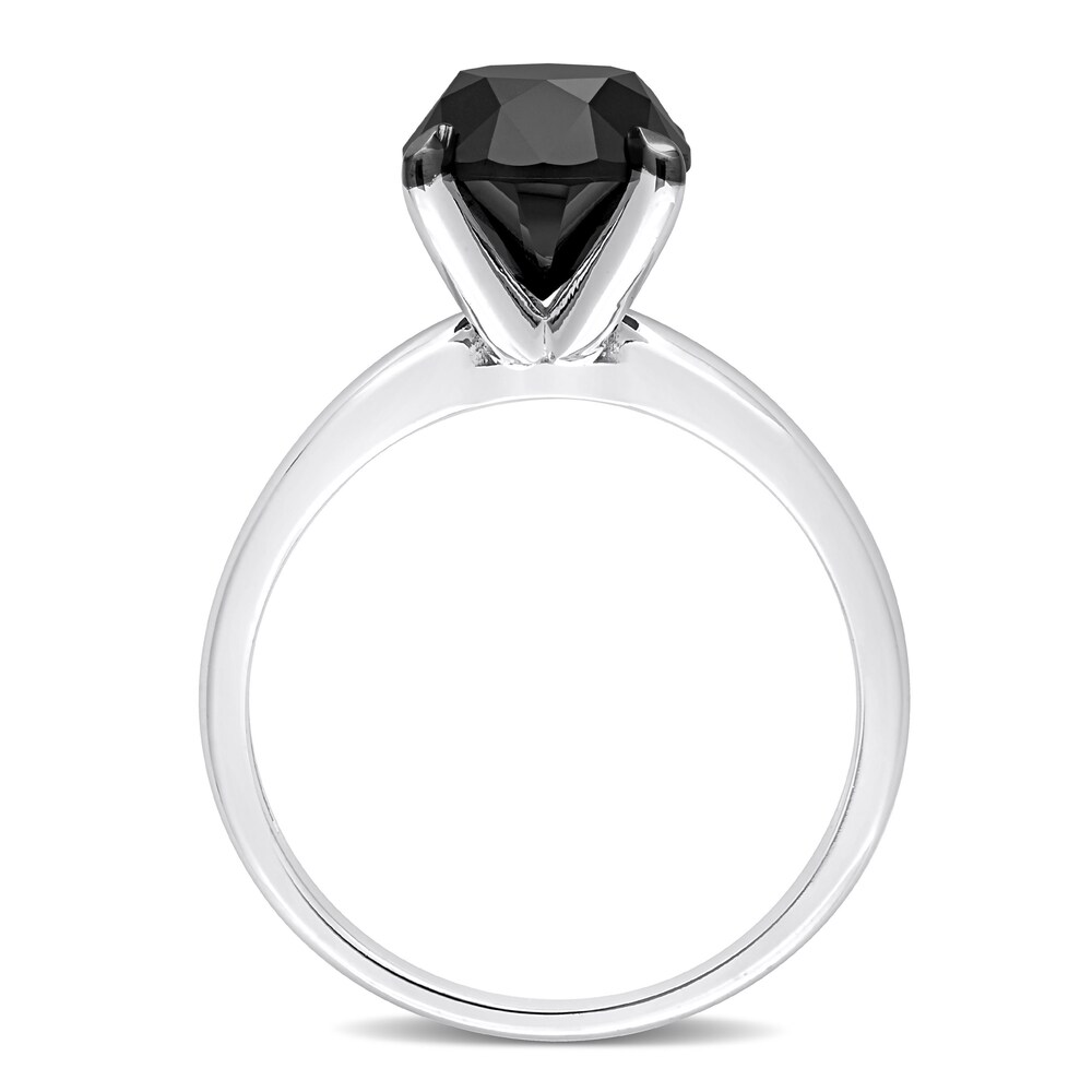 Black Diamond Solitaire Engagement Ring 3 ct tw Round-cut 14K White Gold z1ieUJuP