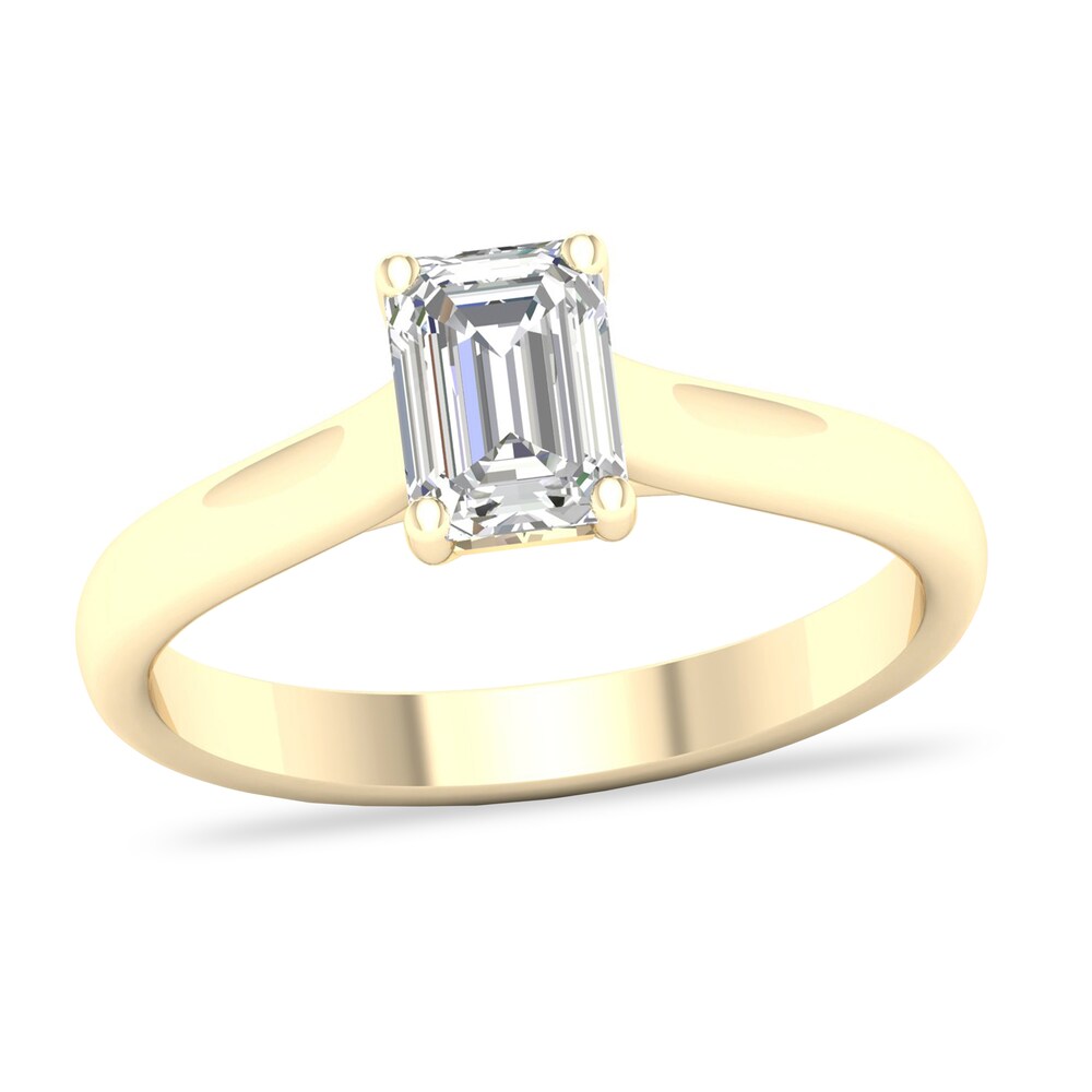 Diamond Solitaire Ring 1 ct tw Emerald-cut 14K Yellow Gold (SI2/I) zCEE8eJt [zCEE8eJt]