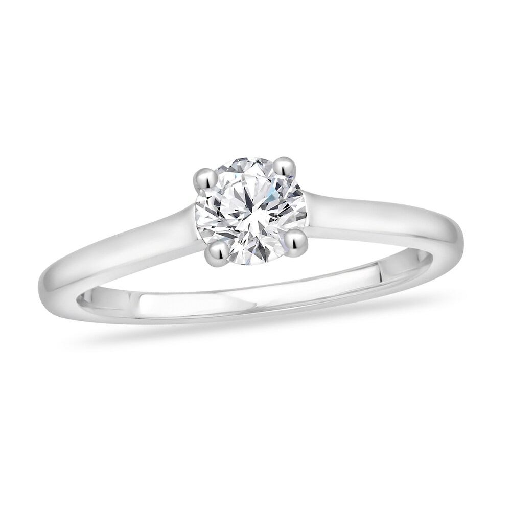 Diamond Solitaire Engagement Ring 5/8 ct tw Round-cut 14K White Gold (I2/I) zP9q3lSW [zP9q3lSW]