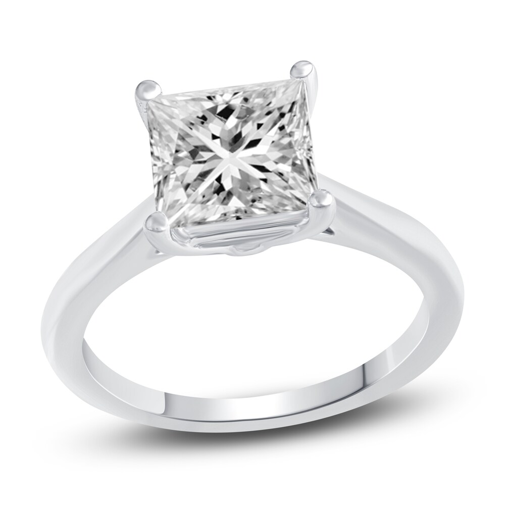 Lab-Created Diamond Solitaire Ring 3 ct tw Princess 14K White Gold (F/VS2) zWGG3CxL [zWGG3CxL]