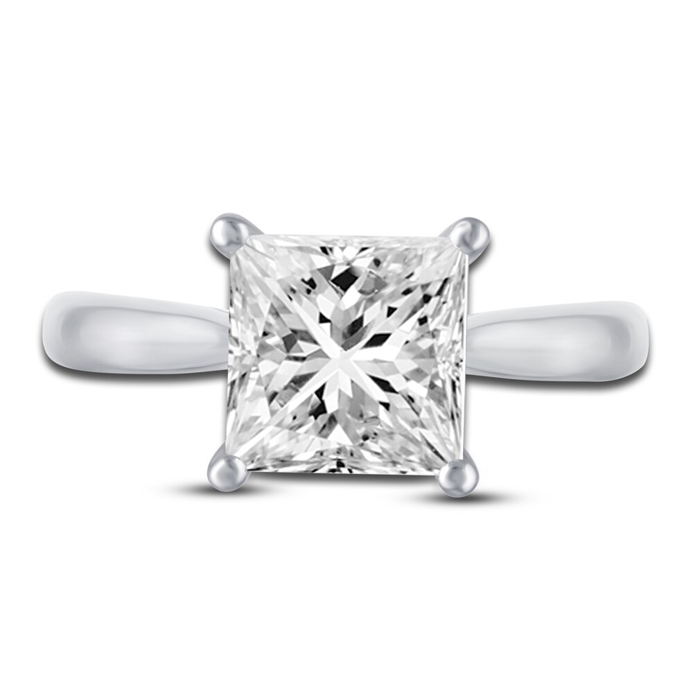 Lab-Created Diamond Solitaire Ring 3 ct tw Princess 14K White Gold (F/VS2) zWGG3CxL