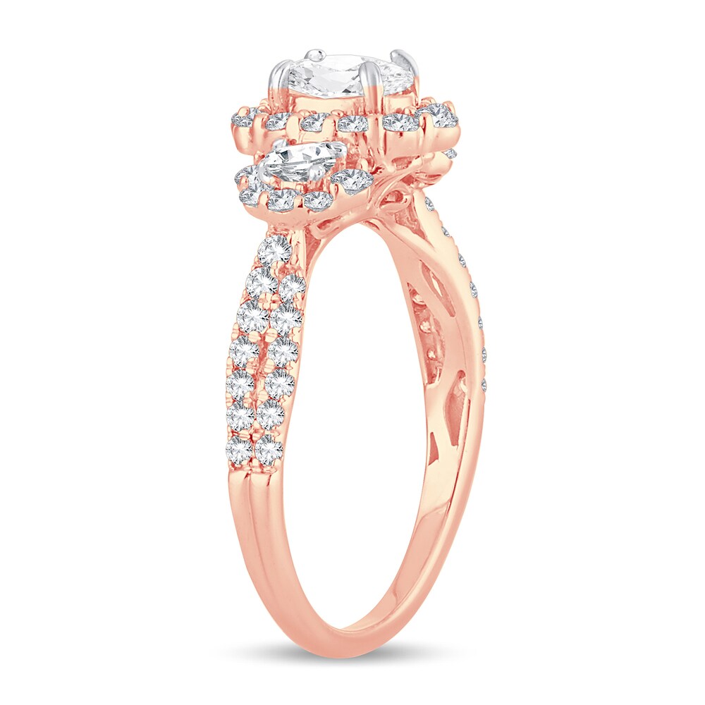 Diamond Ring 1-1/3 ct tw Oval 14K Rose Gold zXpaToZv