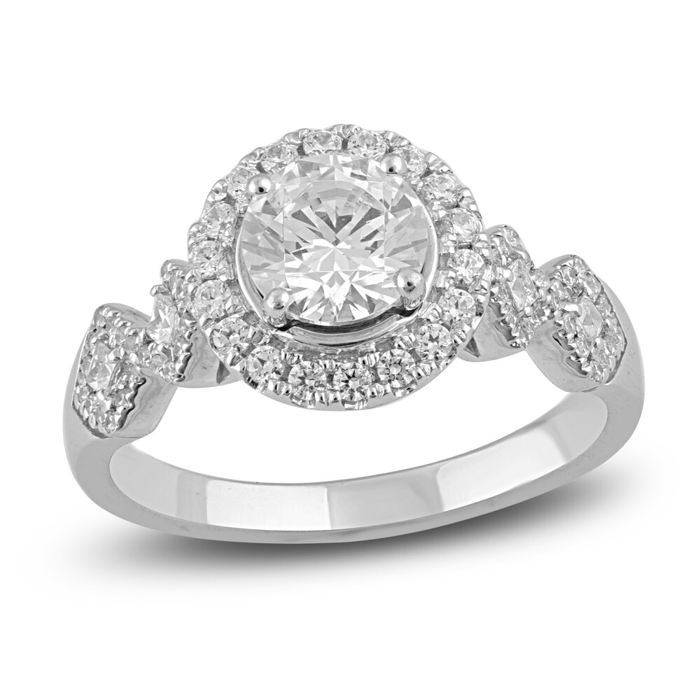 Diamond Engagement Ring 1-1/2 ct tw Round/Princess 14K White Gold zcLvXvMj [zcLvXvMj]