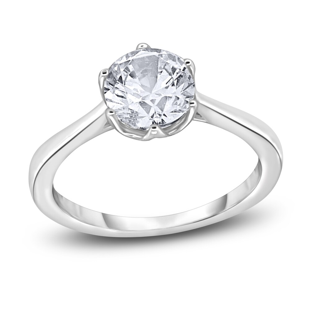 Diamond Cathedral Solitaire Engagement Ring 2 ct tw Round 14K White Gold (I2/I) zmJ9Xj7Y [zmJ9Xj7Y]